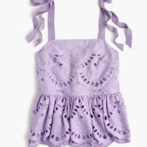 J. CREW PEPLUM EYELET TOP